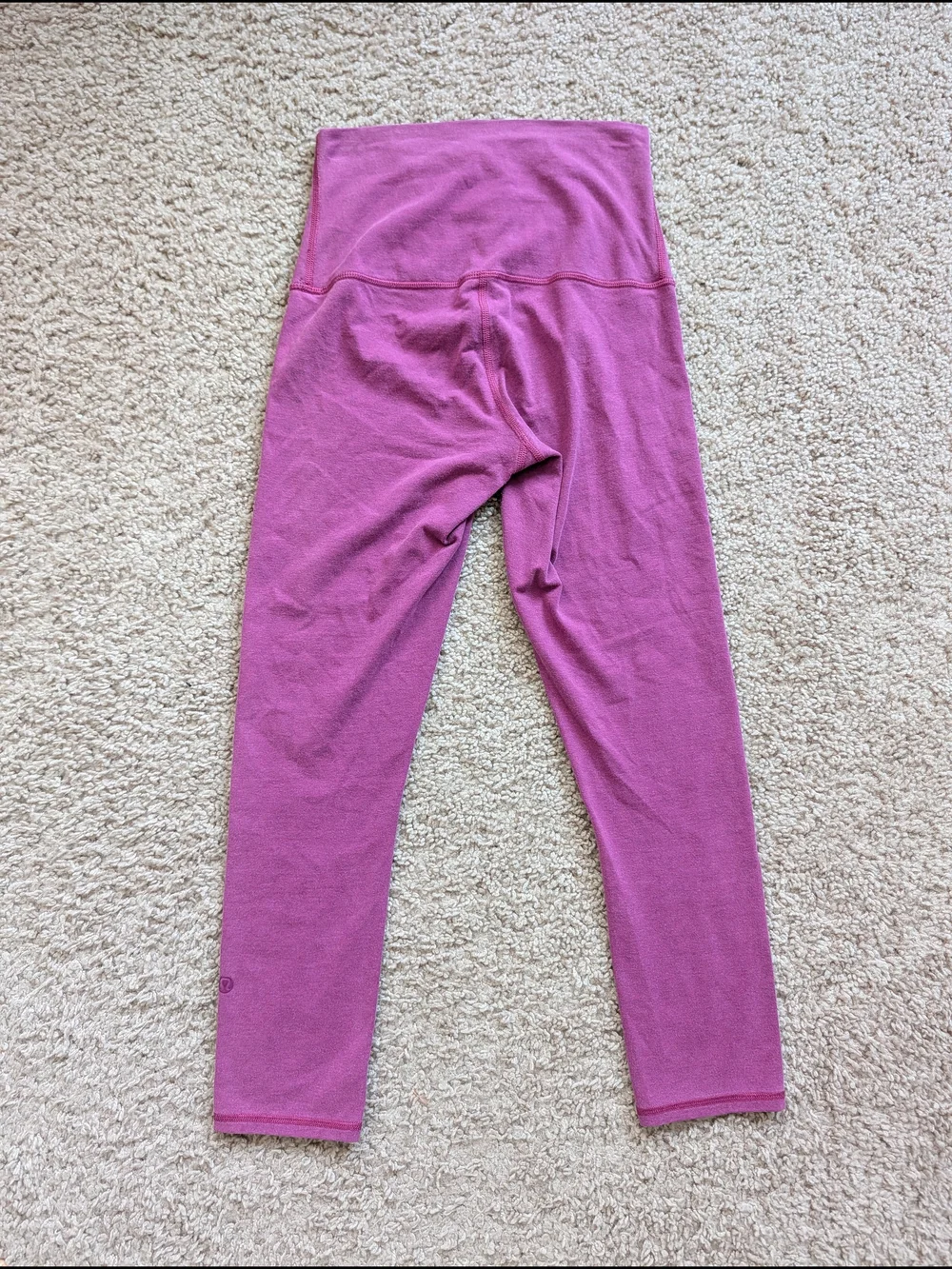 Lululemon Womens Purple Roll Down Waist Wunder Under Crop II Leggings Size 4